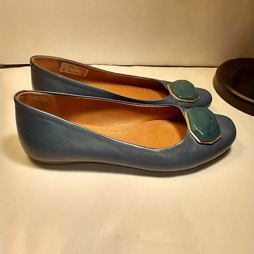 Arezzo Blue Round Toe Ballet Flats Shoes Women's sz 7.